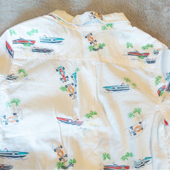 GAP Toddler Boys Button Up Shirt Race Car Yacht Monaco Style Size 3 Years - Picture 8 of 9